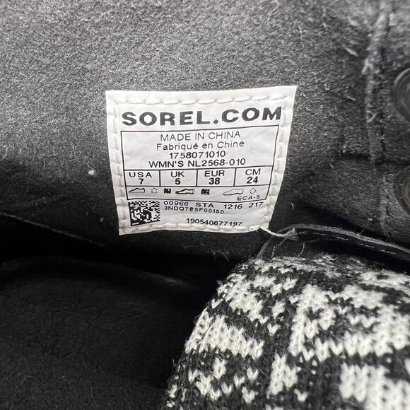 Sorel Boots Women's Size 7 Black White Hidden Wedge Ankle Booties Normcore - Picture 12 of 12
